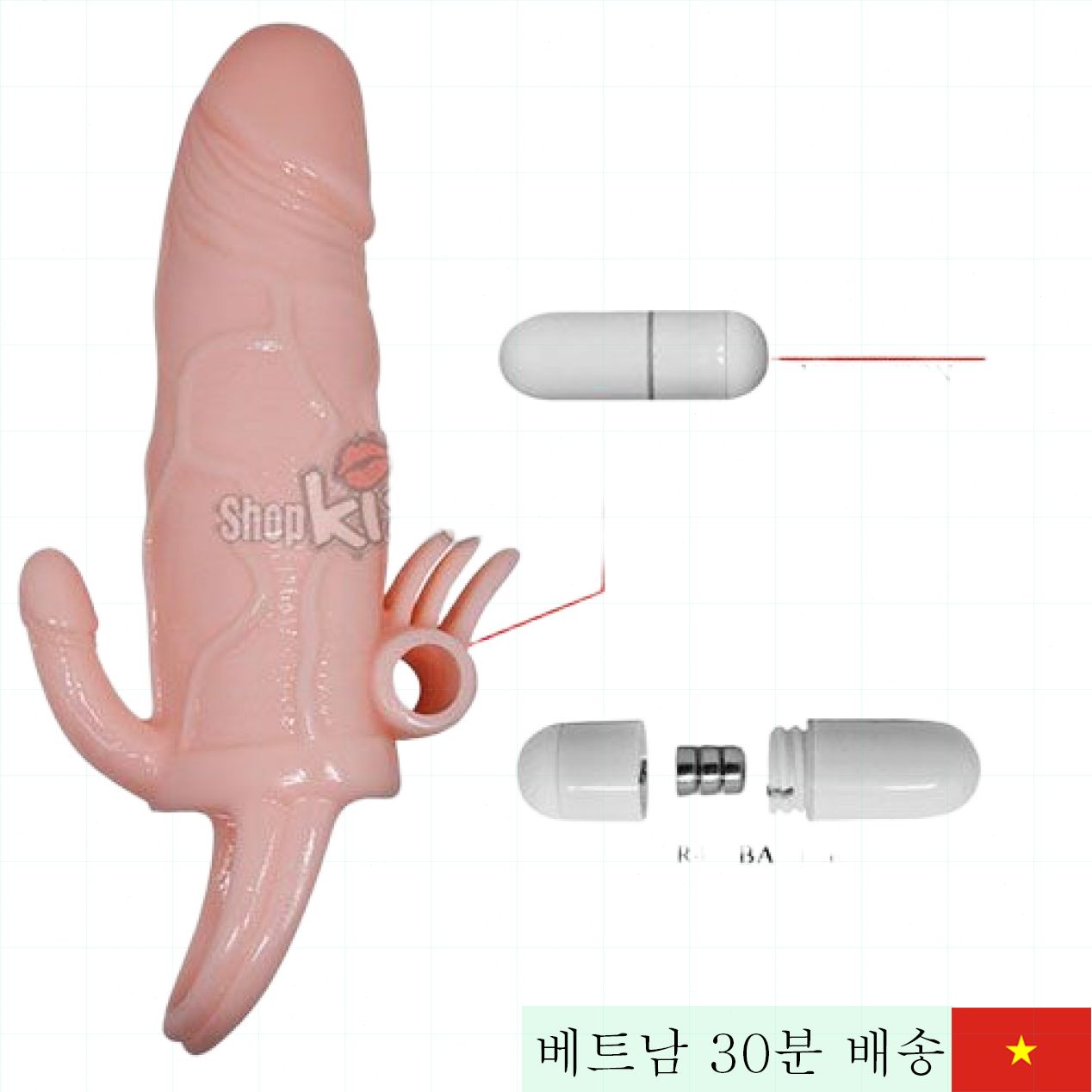 진동 스트랩 온 페니스 링 부드러운 2축 설계 