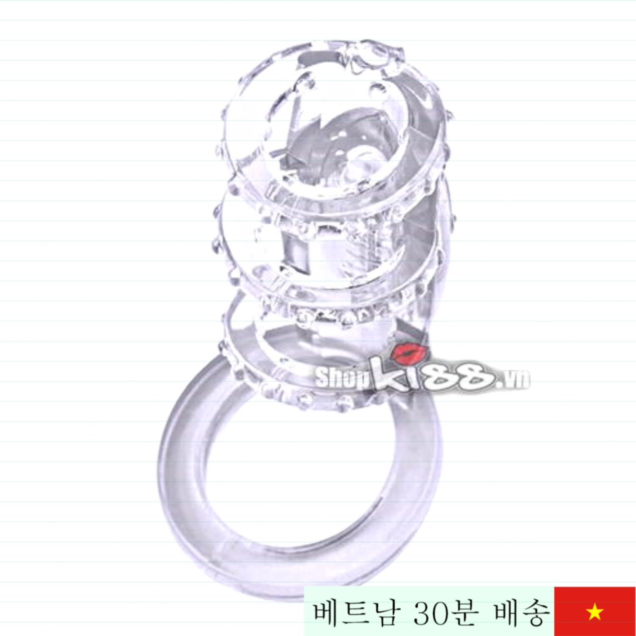 겟락 3중 진동 고무 펜스 남성용 쾌감 최대 증폭기 