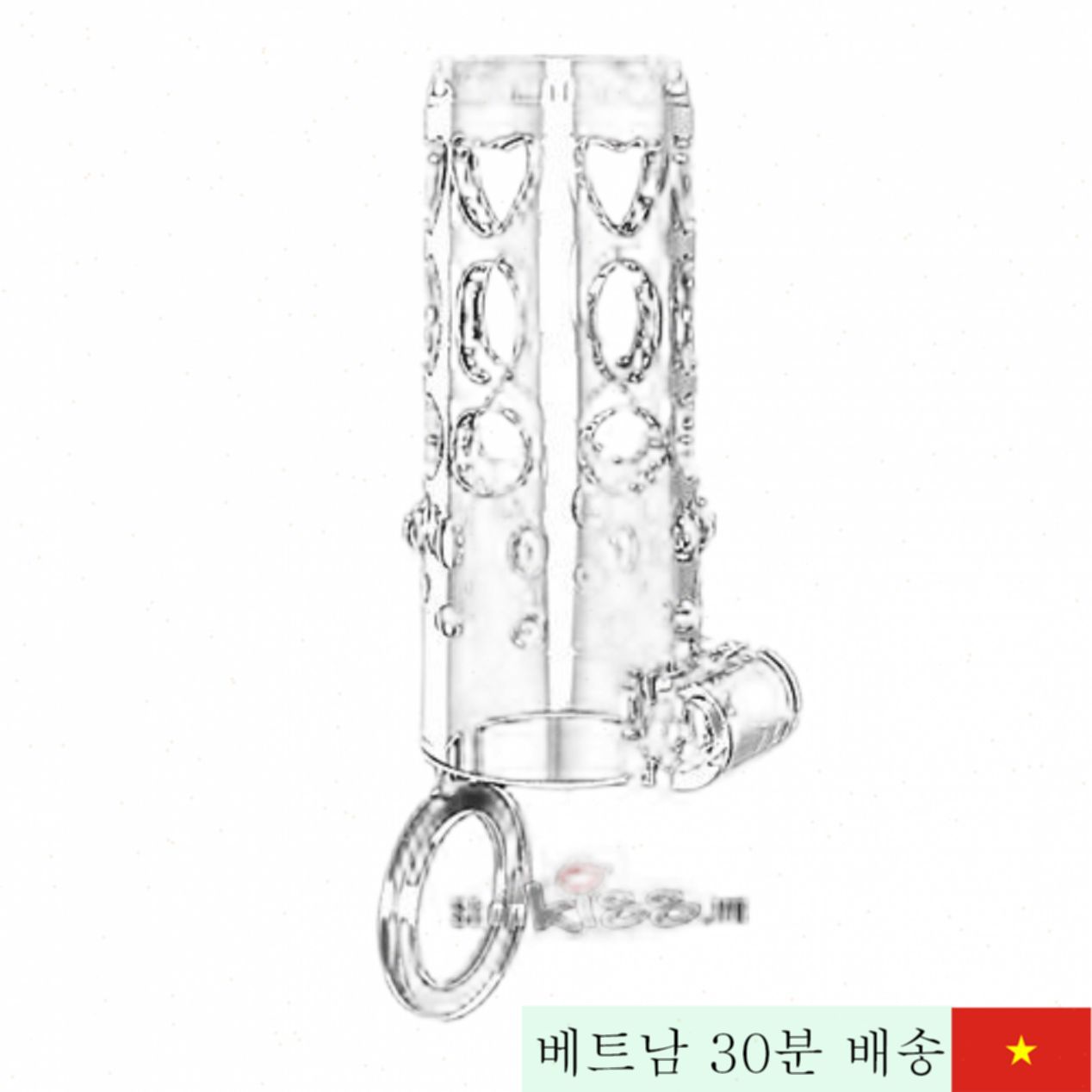 Get Lock 방수 진동 음경 보호대 고강도 실리콘 투명 디자인 