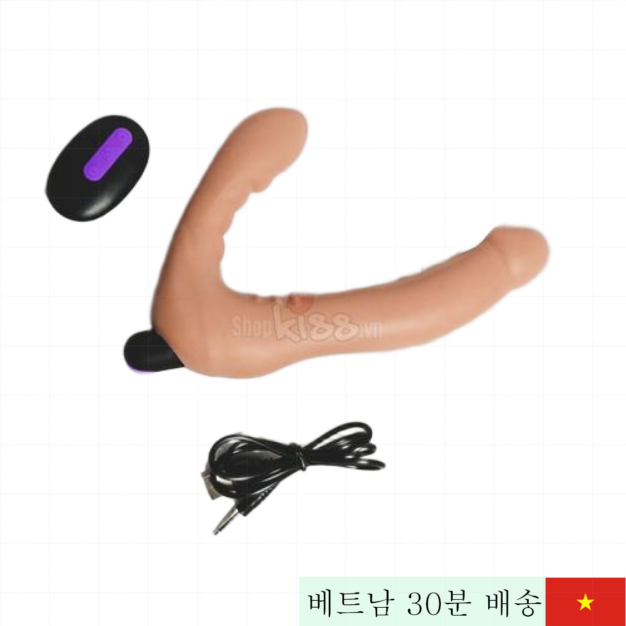 LoveToy 초부드러운 양방향 진동 딜도, 원격 조정 가능 