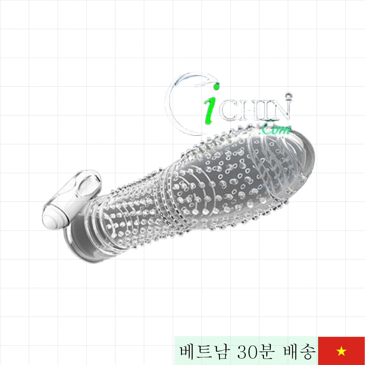 바이브레이팅 크리스탈 돌기 콘돔 진동 쾌감 극대화 