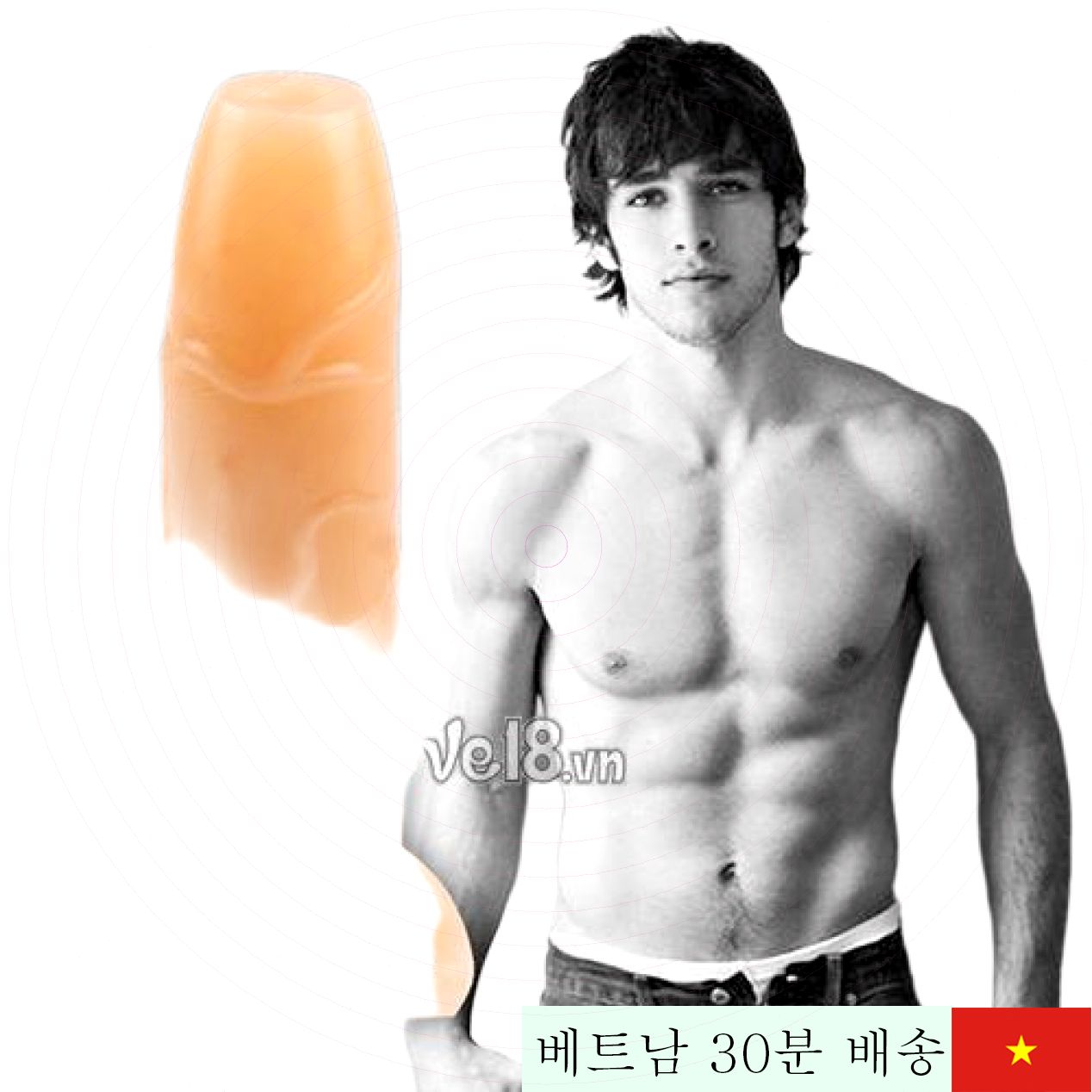 슈퍼미 소프트 실리콘 오픈팁 스트랩 딜도 연장기 