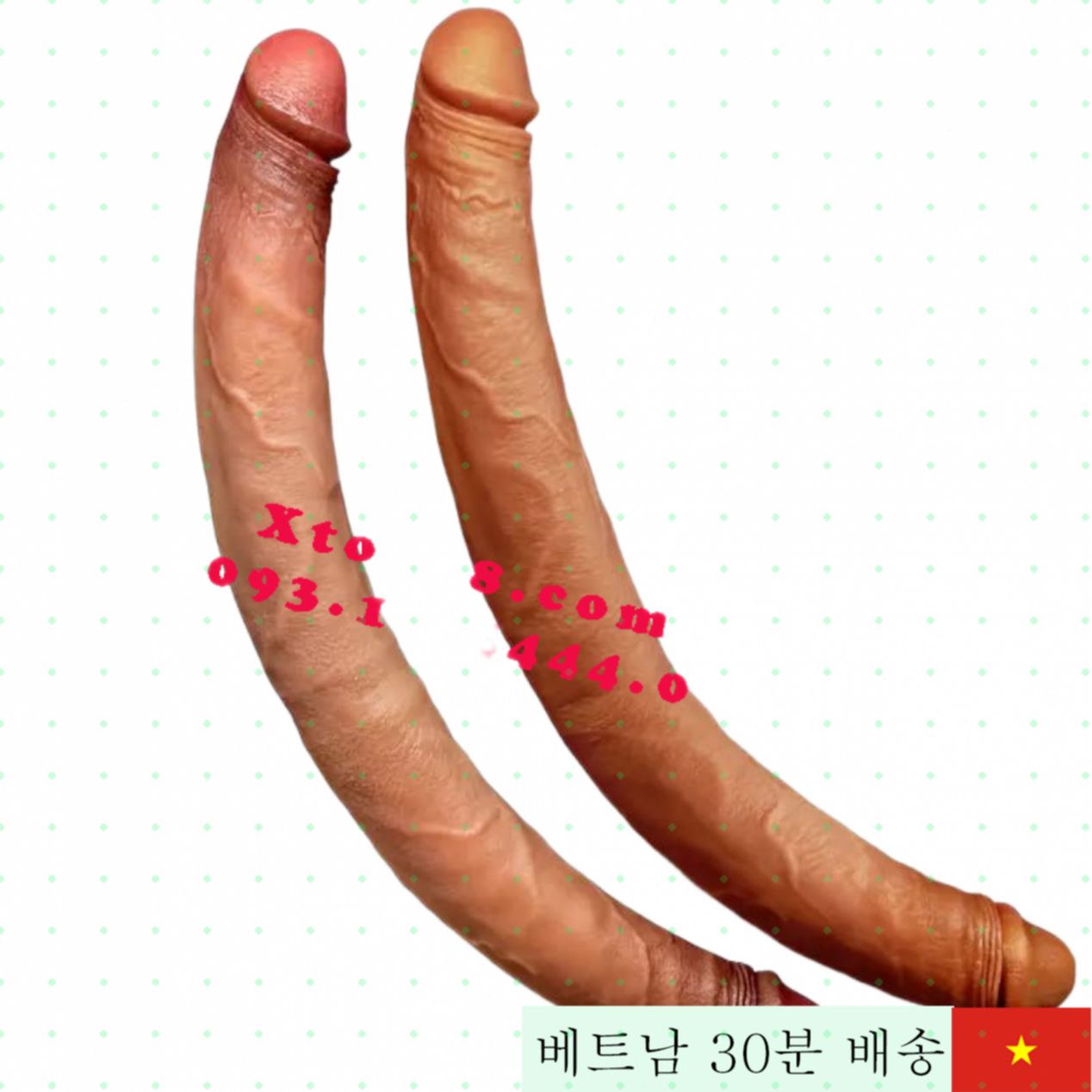 투헤드 실리콘 고급 LGBT 부드러운 방수 딜도 40cm 