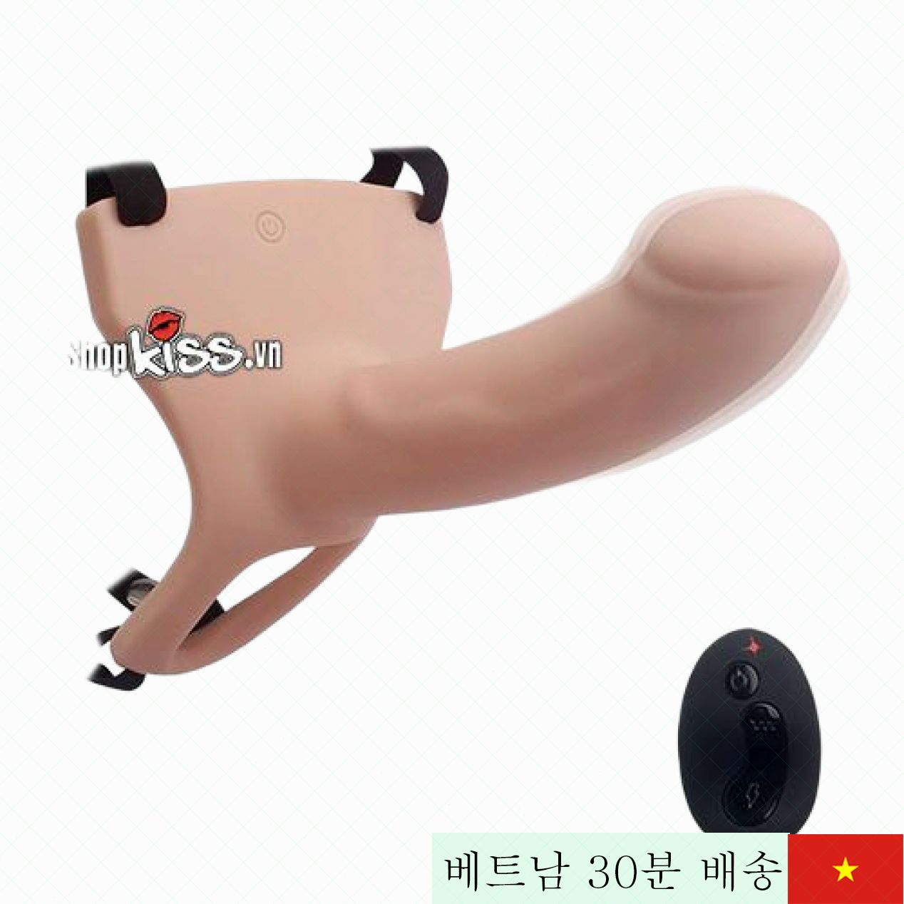 원격 제어 진동 실리콘 비어드 스트랩 성인 남성용 