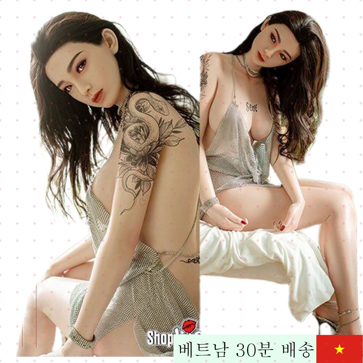 핫걸 타투 고급 실리콘 섹스돌 생생한 체험 선사 