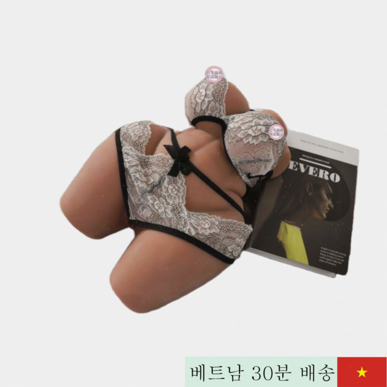 흑백 뚱뚱한 메이드 바스트 반신 섹스 돌 8kg 