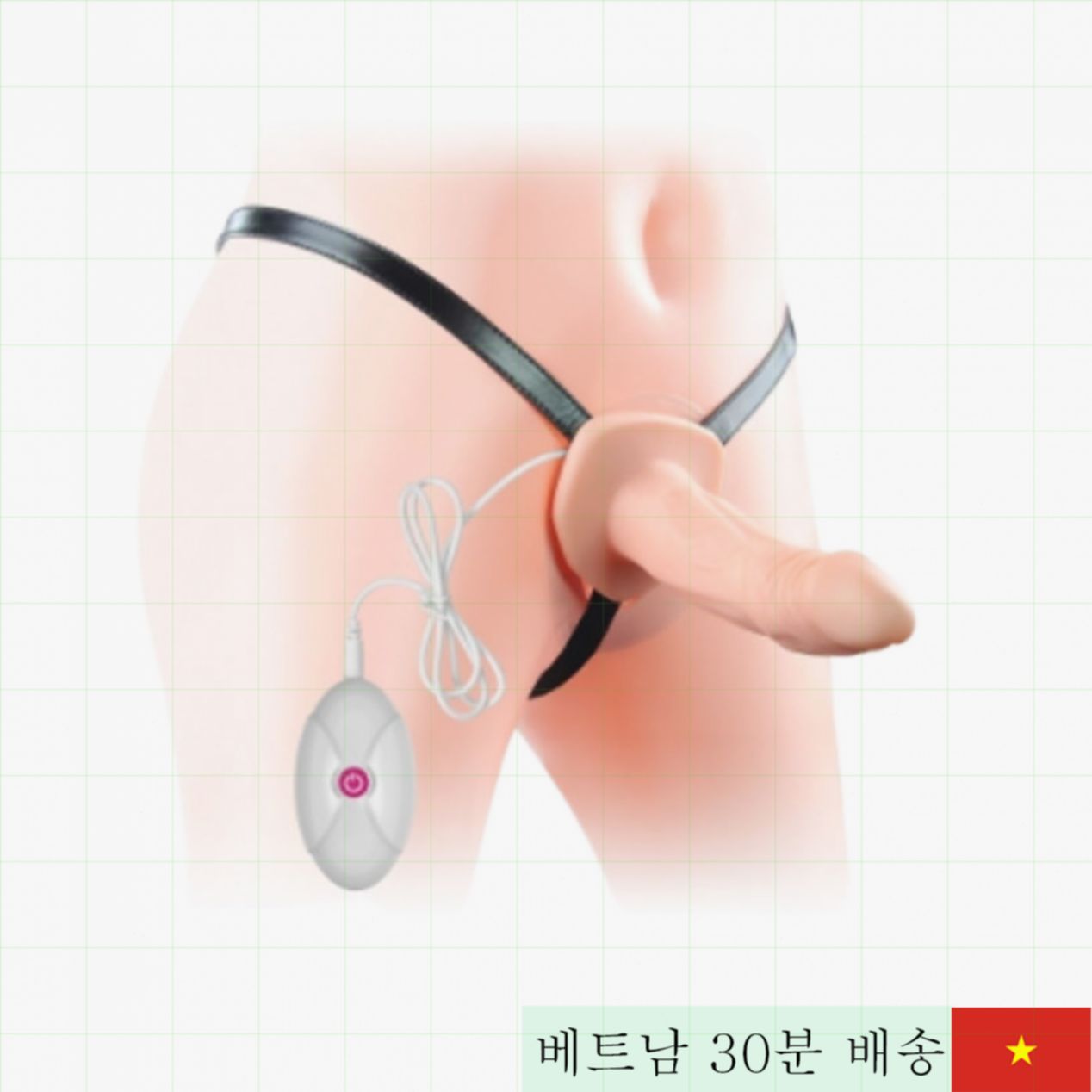 러브토이 구멍 뚫린 PVC 조절 가능 착용 페니스 밴드 