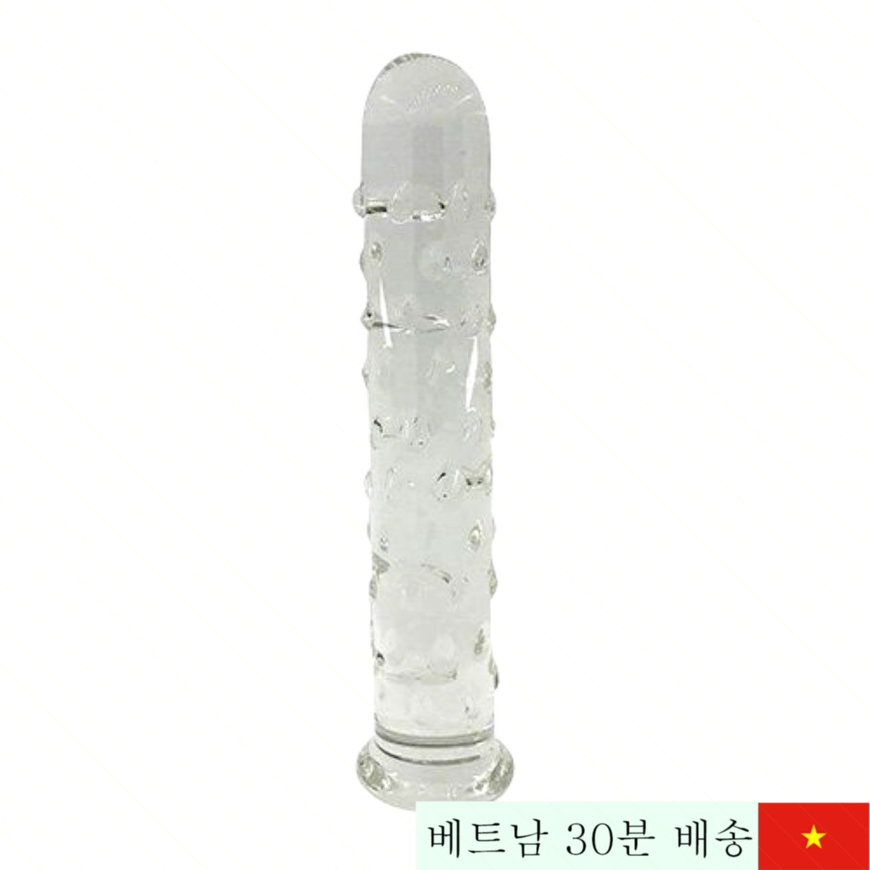 대형 투명 유리 딜도 항문 질 자극 리얼 손잡이 