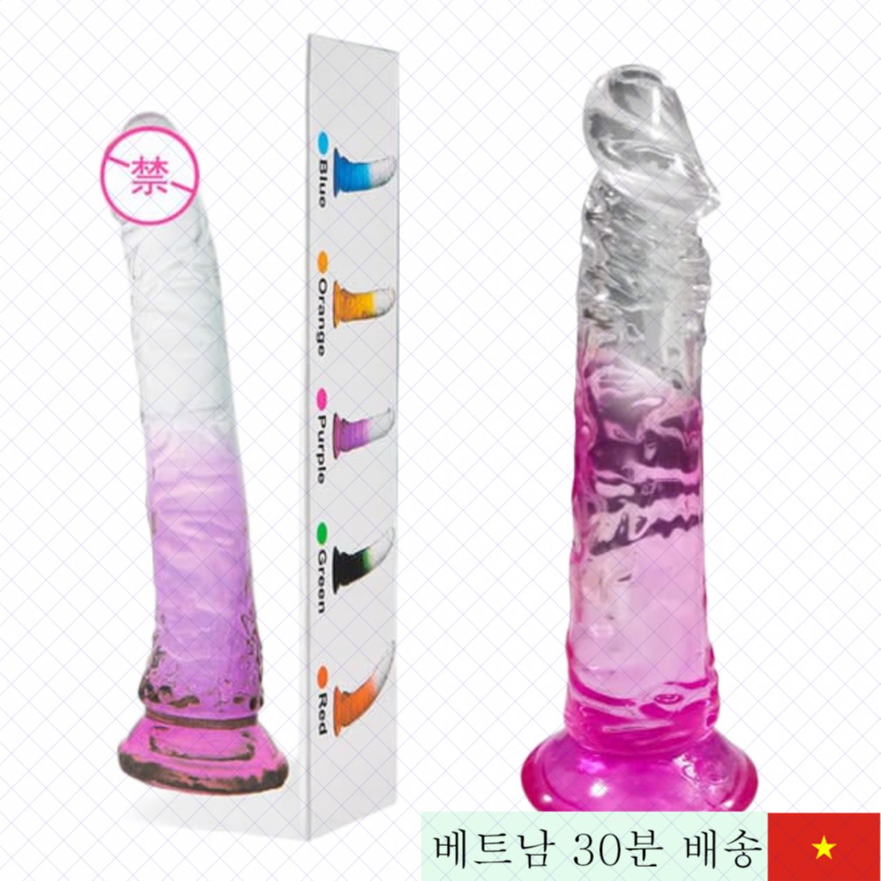 실리콘 월 마운트 딜도 다채로운 색상 방수 소프트 