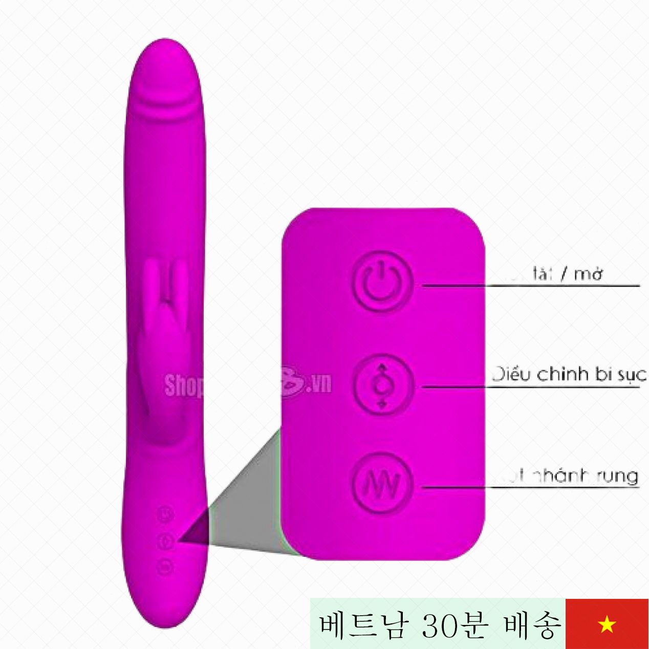 Prettylove Byron 손잡이 진동 음경 세트 