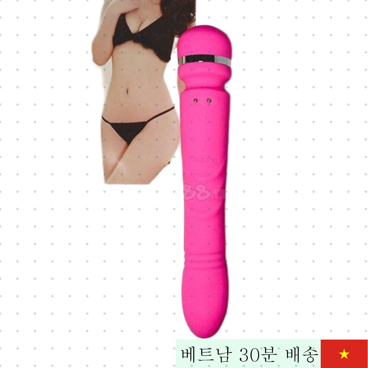 날론 요니 진동 마사지기 2헤드 꼬리진동 강력 음향 감응 