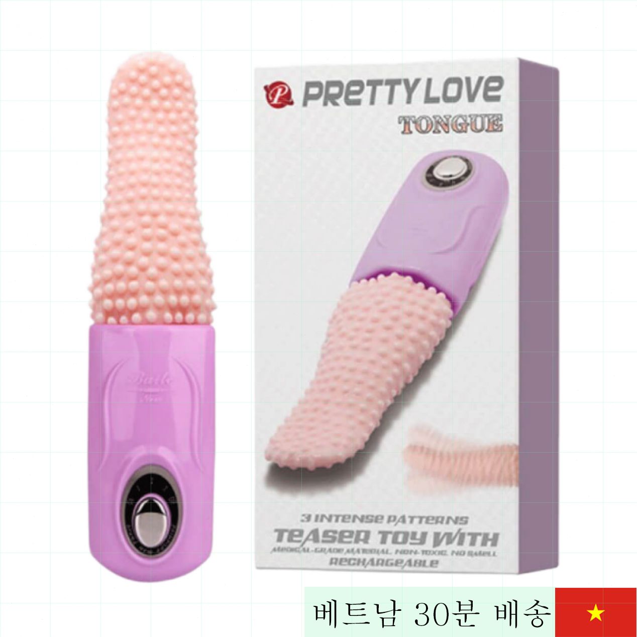 Pretty Love 진동 혀 모양 실리콘 쾌감 증가기구 