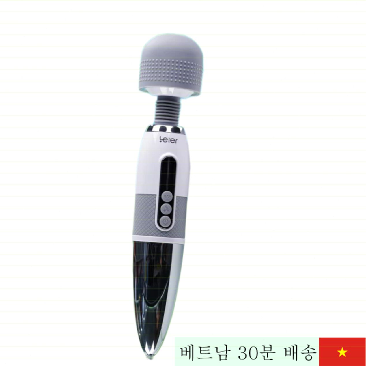 Leten 라이팅 AV 고급 마사지 스틱 10단계 진동 온열, 부드러운 실리콘 