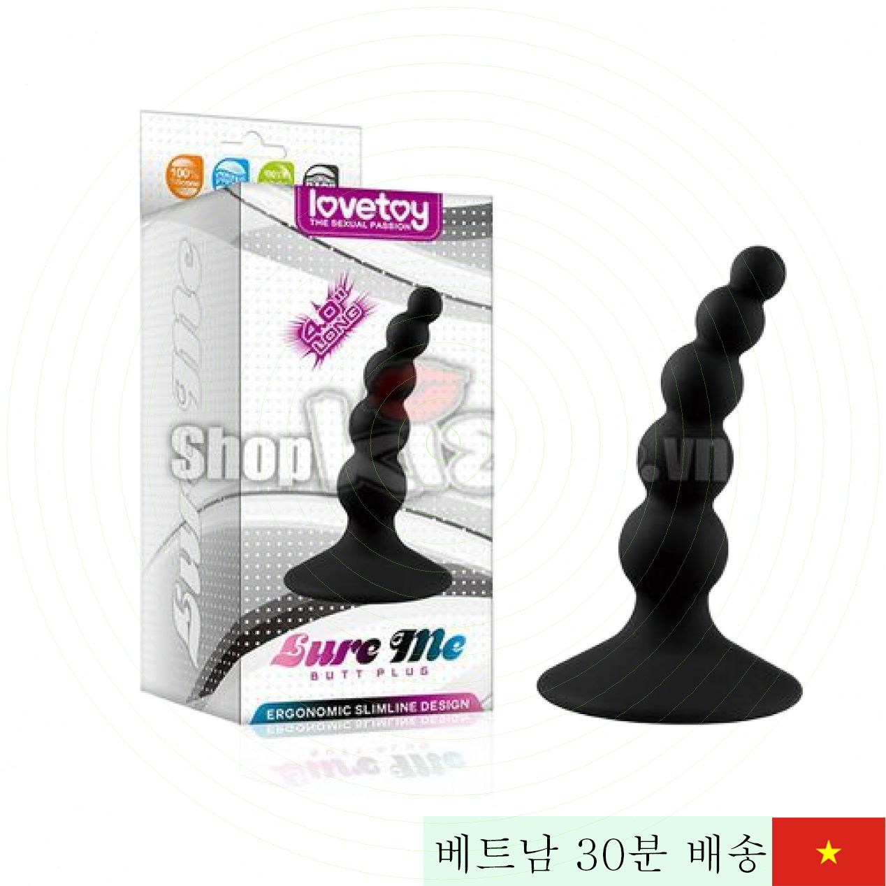 러브토이 전립선 자극 나선형 항문 구슬 마사지기 