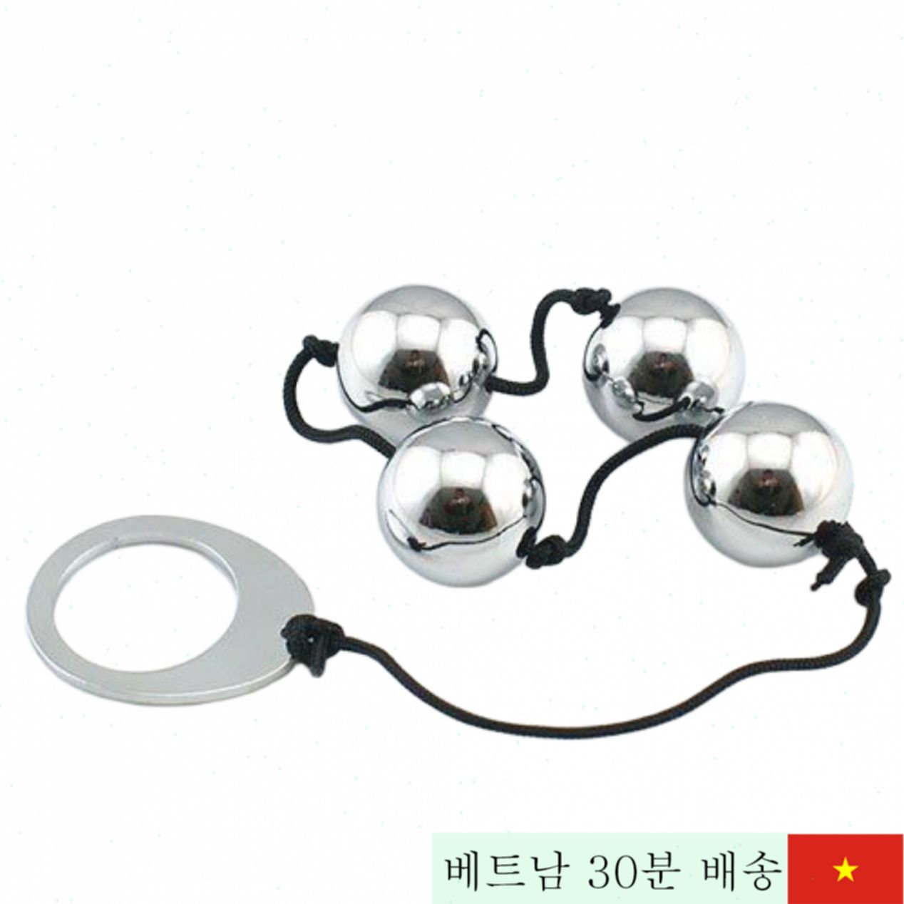 스테인리스 항문 마사지 비즈 실버 남녀 공용 