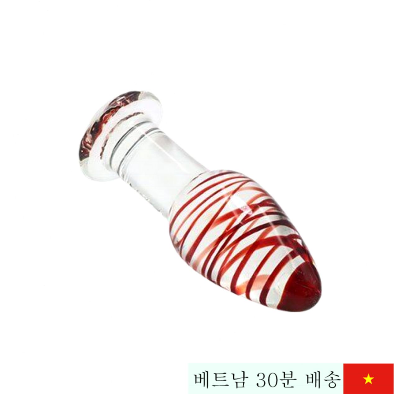 게이용 투명 유리 항문 플러그 - 전립선 자극 쾌감 