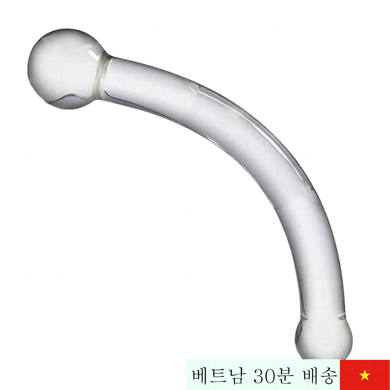 유리 애널 두툼 양면 자극 플러그 남성 전립선 쾌감 