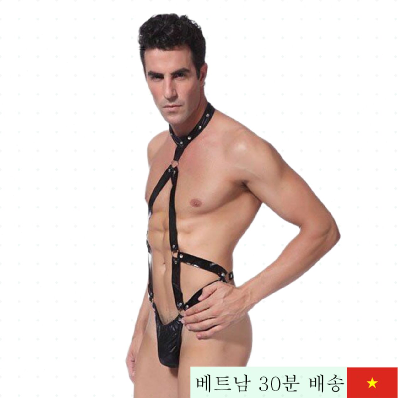 NY105 남성용 가죽 섹시 끈 팬티, 야성미 넘치는 디자인 