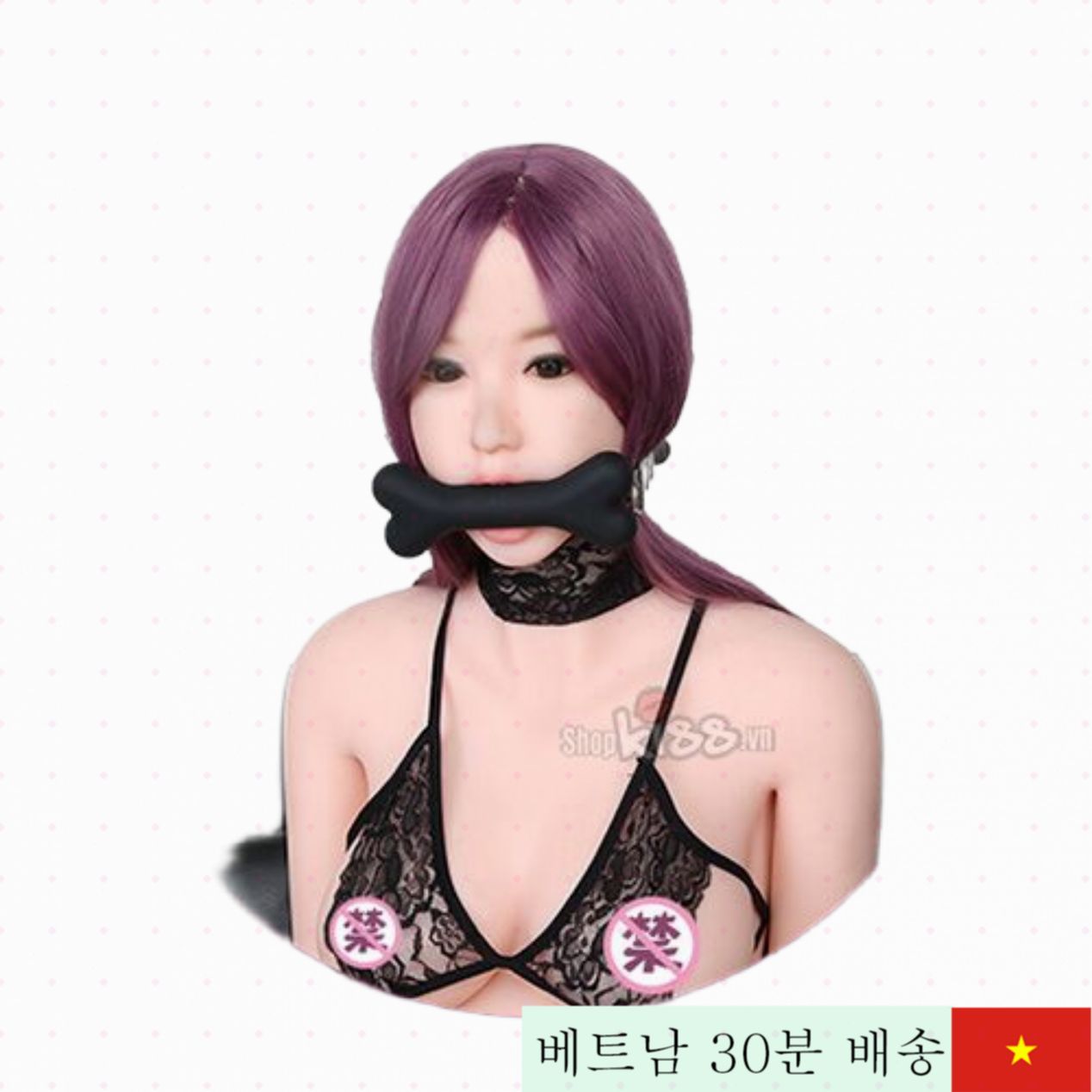 BZ07B 귀여운 뼈 모양 BDSM 입막이 
