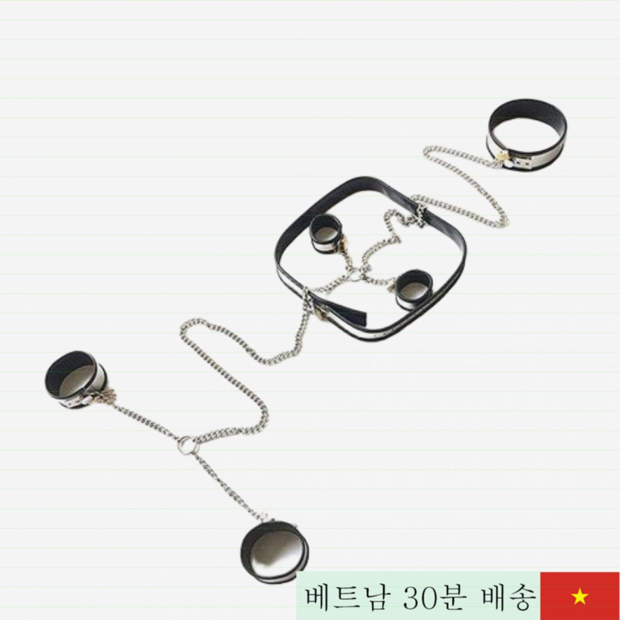 스테인리스 실리콘 BDSM 수갑 족쇄 세트 고강도 