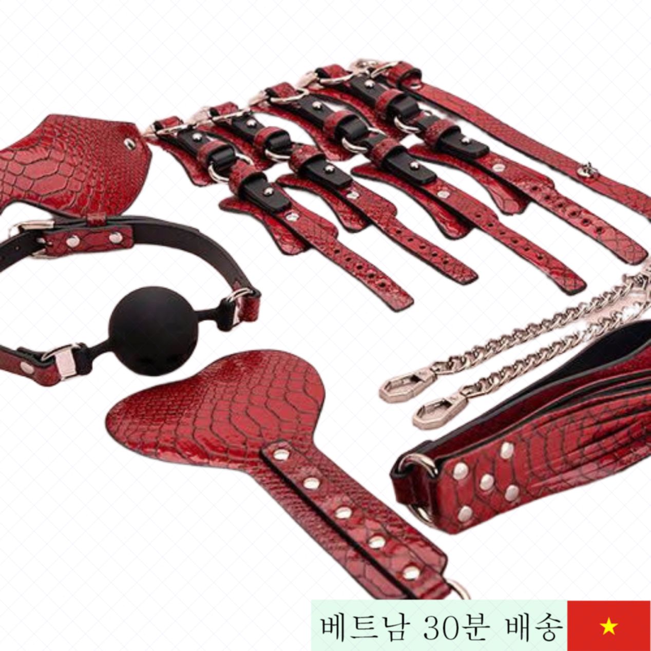 LoveToy USA 가죽 BDSM 7종 세트 악세서리 세련된 디자인 