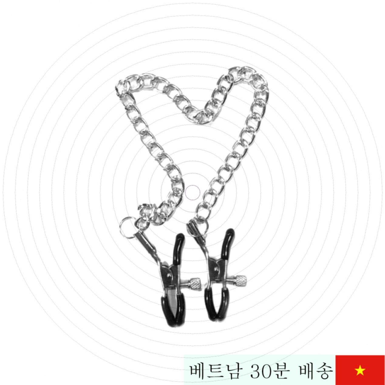 BDSM 유방 자극 집게, 체인 포함 