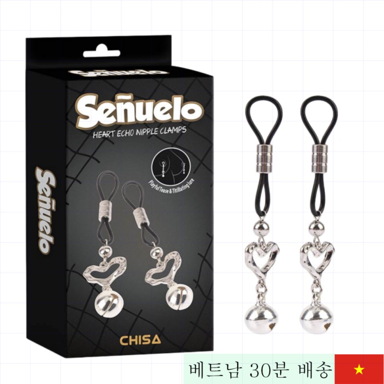 Chisa Senuelo 하트 모양 젖꼭지 클램프 BDSM 자극 