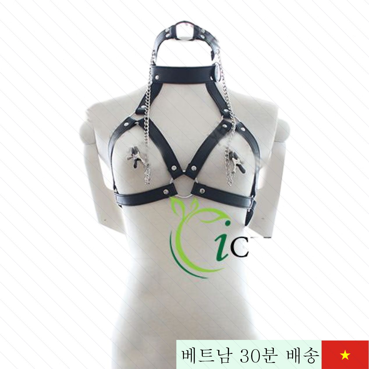 BDSM 가죽 유방 클립 목걸이 자극 쾌감 강력 신제품 