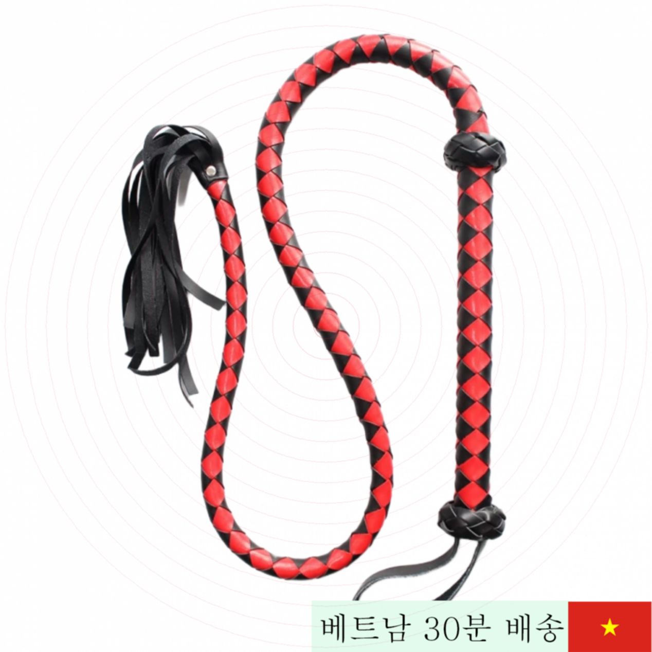 레드&블랙 BDSM 여성용 채찍 고강도 가죽 성인용품 